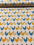 Sevenberry Cotton Flax Prints - Hens on Cream Yardage