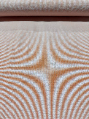 Seersucker Stripe Orange - Cotton & Polyester Blend Yardage - 56" Width