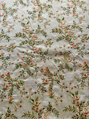 Bangalore Silk Embroidered Fabric with Sequins