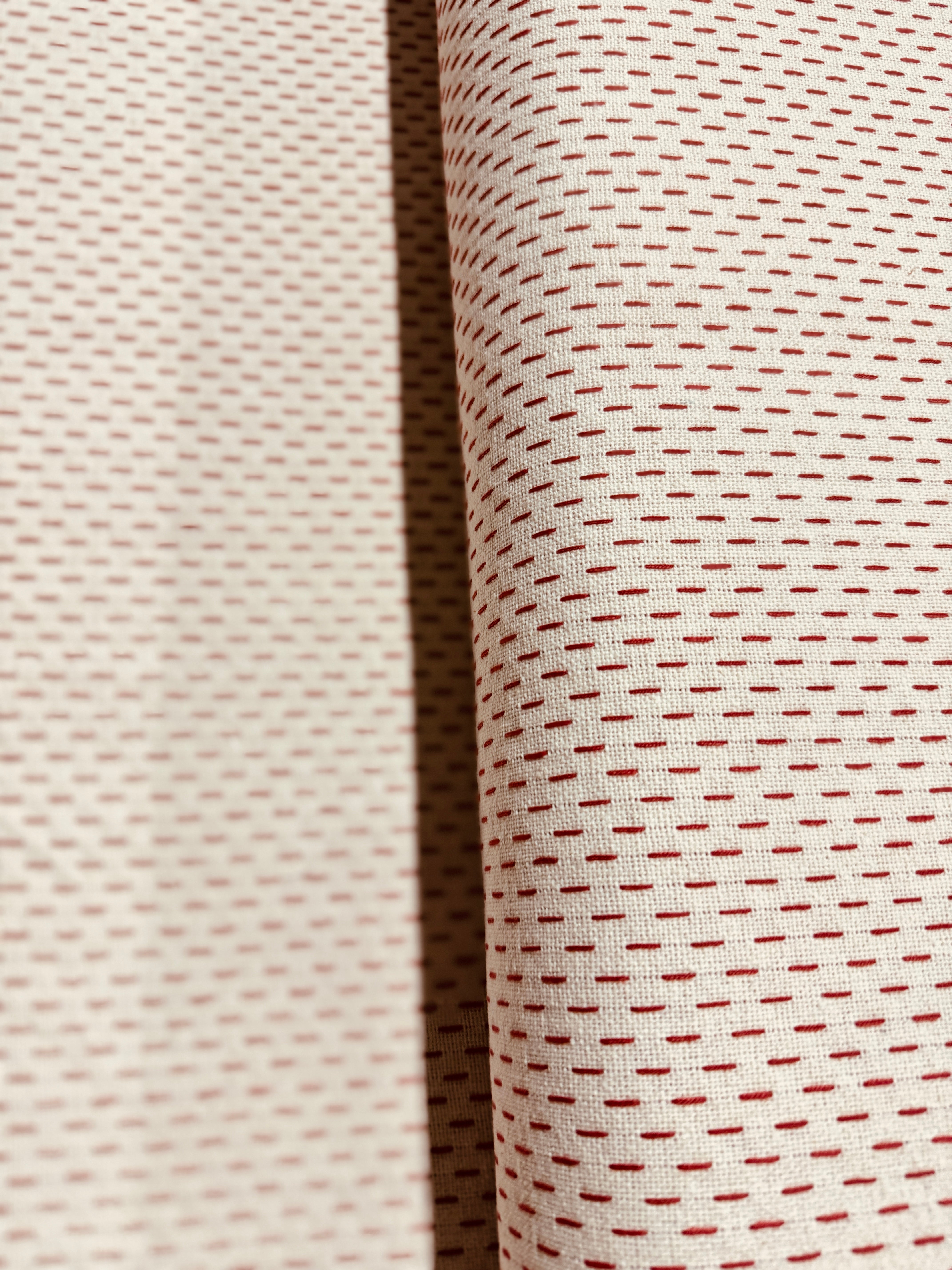 French Sashiko Wovens - Pearl Red Yardage