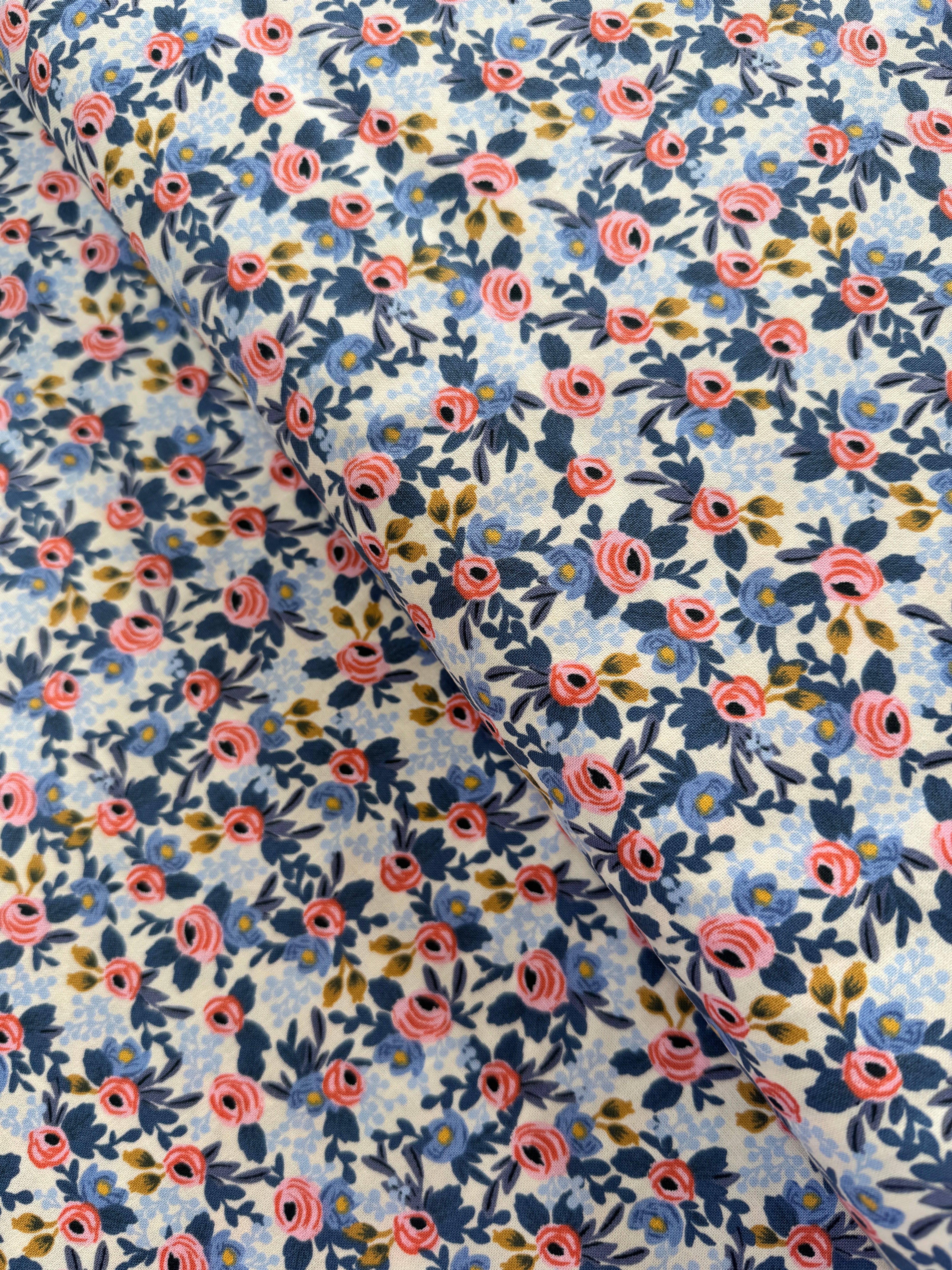 Les Fleurs - Rosa Periwinkle Yardage
