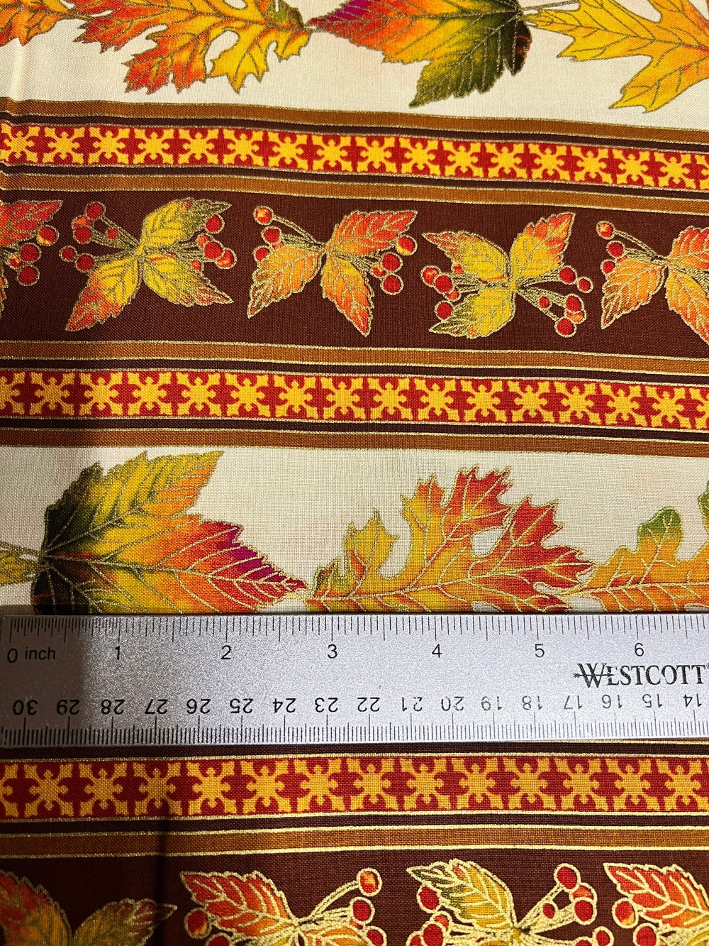 Autumn Leaves Metallic Yardage