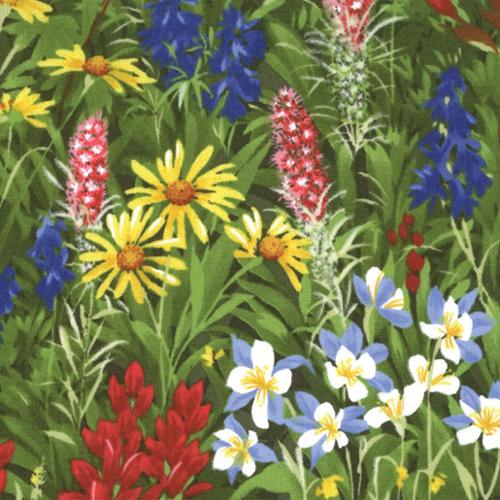 Wildflowers Favorites - Floral Field of Flowers Multi Yardage