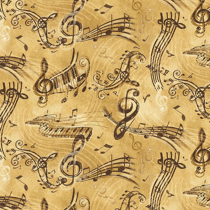 Sonata - Vintage Music Notes - Timeless Treasures