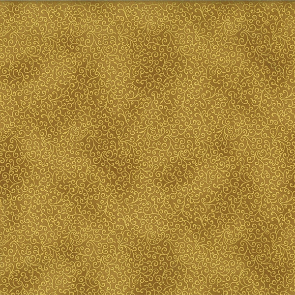 Holiday Blenders - Swirls Gold/Gold Yardage