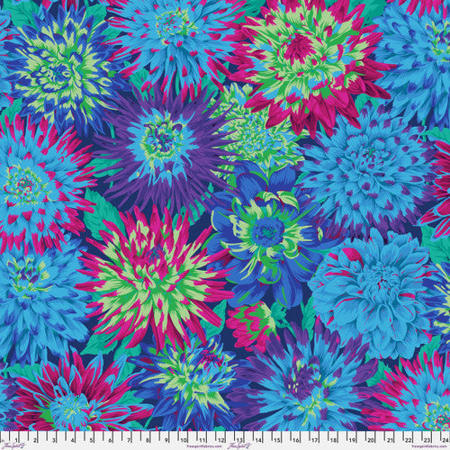 Kaffe Fassett Collective - Cactus Dahlia Blue Yardage