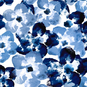 Inspired Indigo - Packed Floral Indigo Rayon Yardage