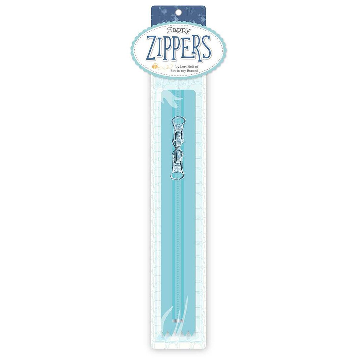 Lori Holt 16" Happy Zipper Aqua