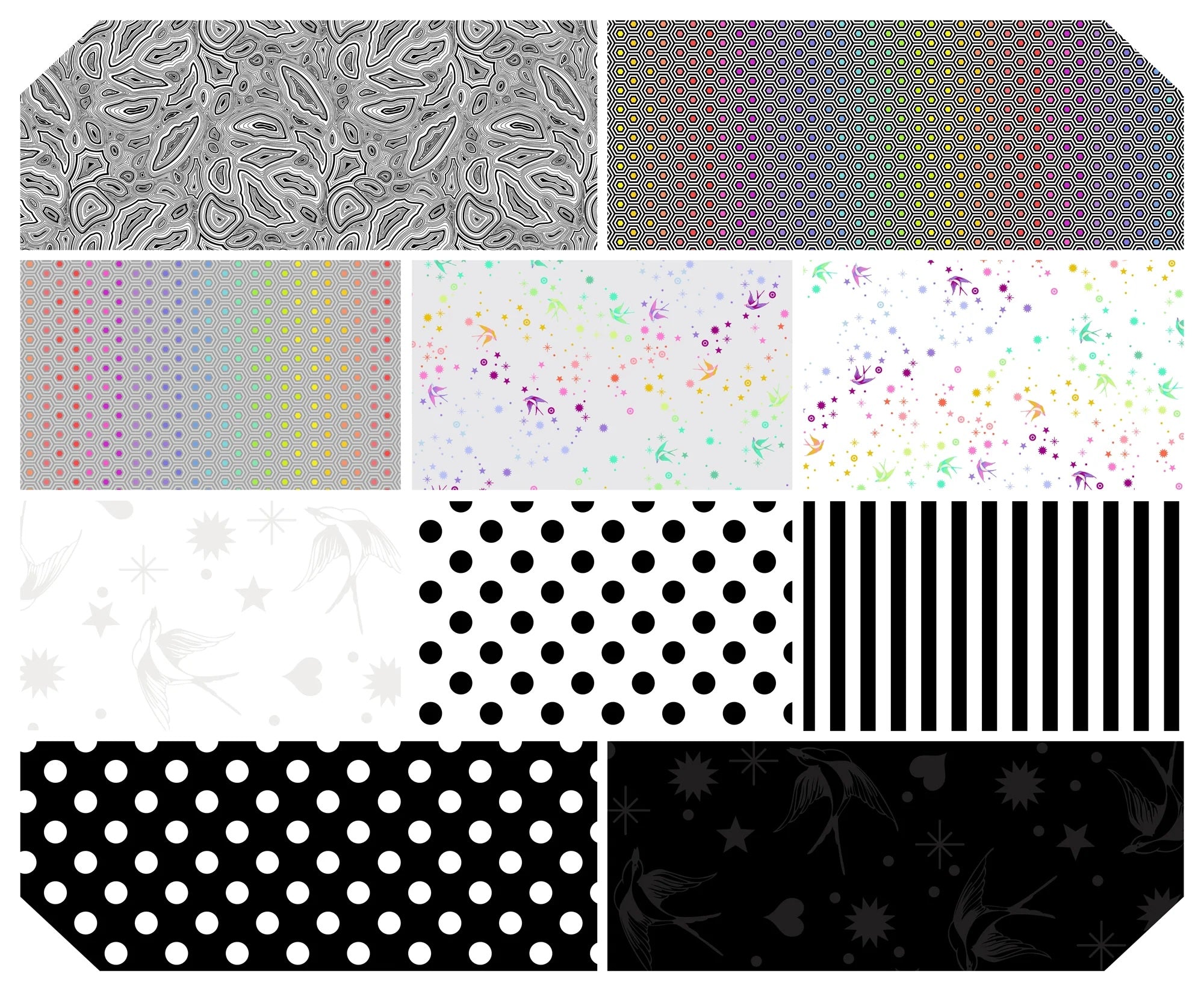 Tula Pink - True Colors - Graphite 10" Charm Pack/Layer Cake