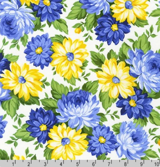 Flowerhouse Sunshine Florals Natural Fabric