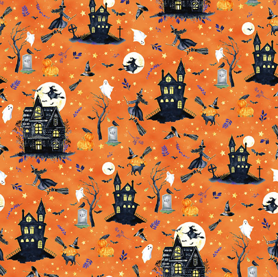 Hoffman - Happy Haunting - Halloween Fabric