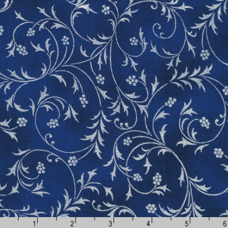 Holiday Flourish-Snow flower - Swirls Navy