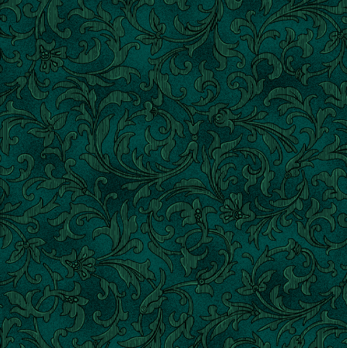 Floral Fantasy - Scroll Emerald by Jinny Beyer