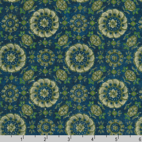 Sevenberry Nara Homespun - Florals Deep Blue