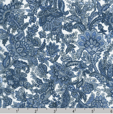 Robert Kaufman - Vintage Study Paisley Blue