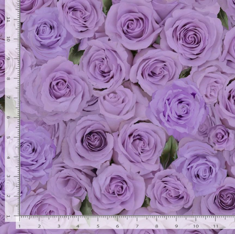 Love Letter - Packed Roses Purple Fabric