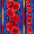 Sunset Poppies - 11" Stripe Fabric