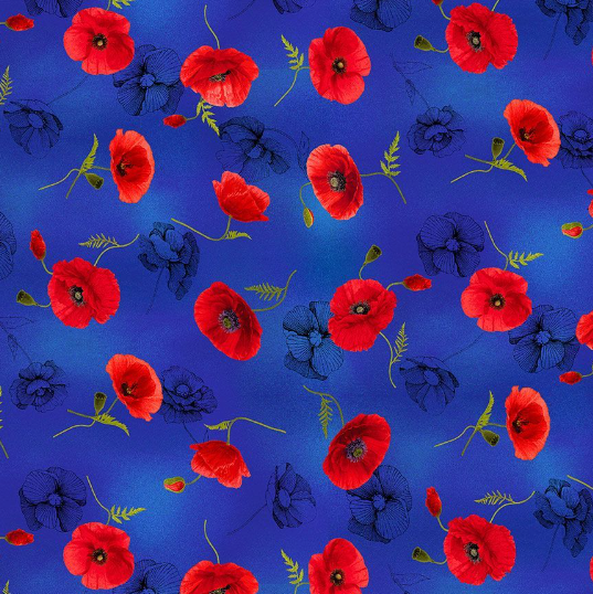 Sunset Poppies - Tossed Poppies Fabric