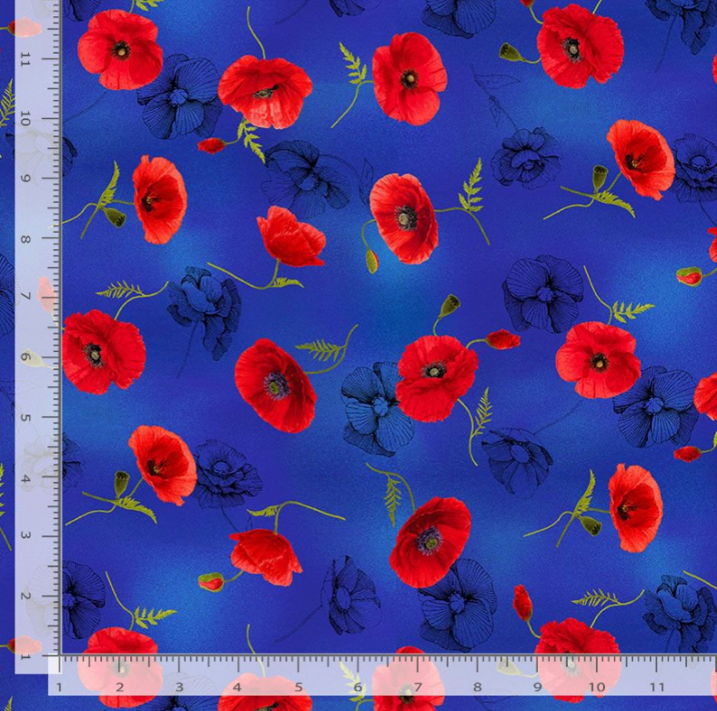 Sunset Poppies - Tossed Poppies Fabric