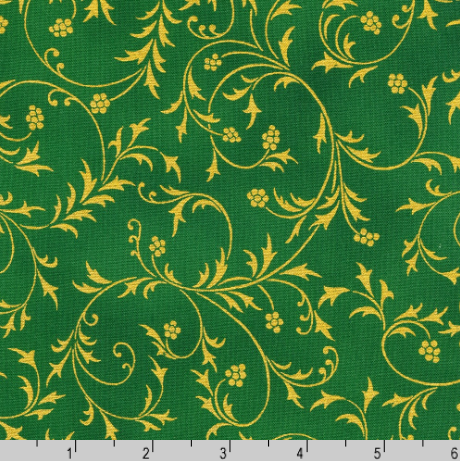 Holiday Flourish-Snow flower - Swirls Pine Gold