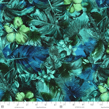 RJR - Casablanca - Floral Teal by Jinny Beyer