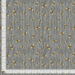 Honey Bee Farm - Flying Bees On Wood Texture Slate