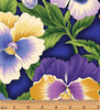 Benartex - Flower Festival - Pansies Cobalt