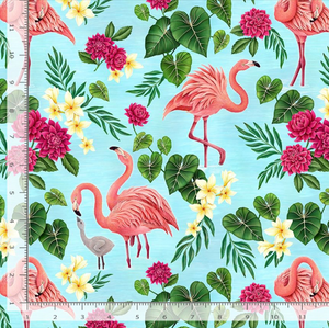 Birds Of A Feather - Flamingos and Tropical Florals