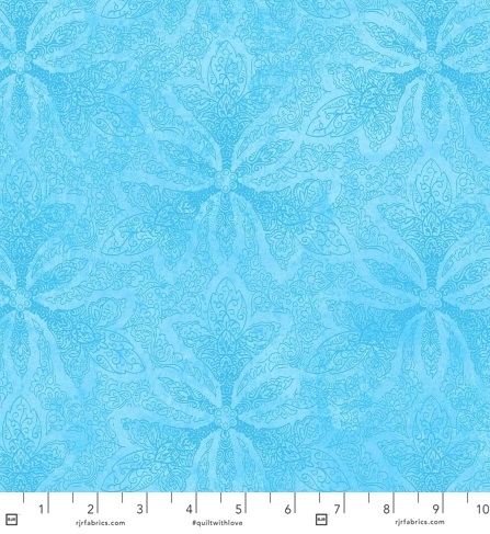 Maison - Fleur Blue Fabric by Jinny Beyer