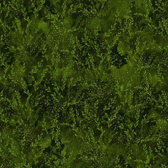 Garden Blends - Olive/Gold Metallic Fabric