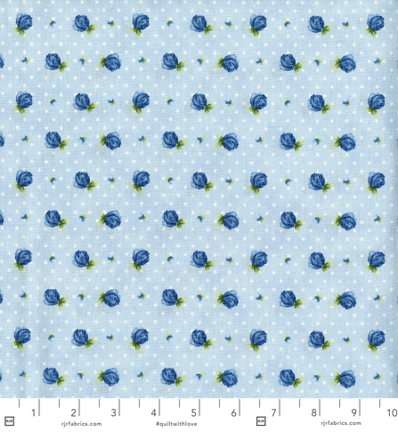 Junes Cottage - Rosebud - Raindrop Fabric