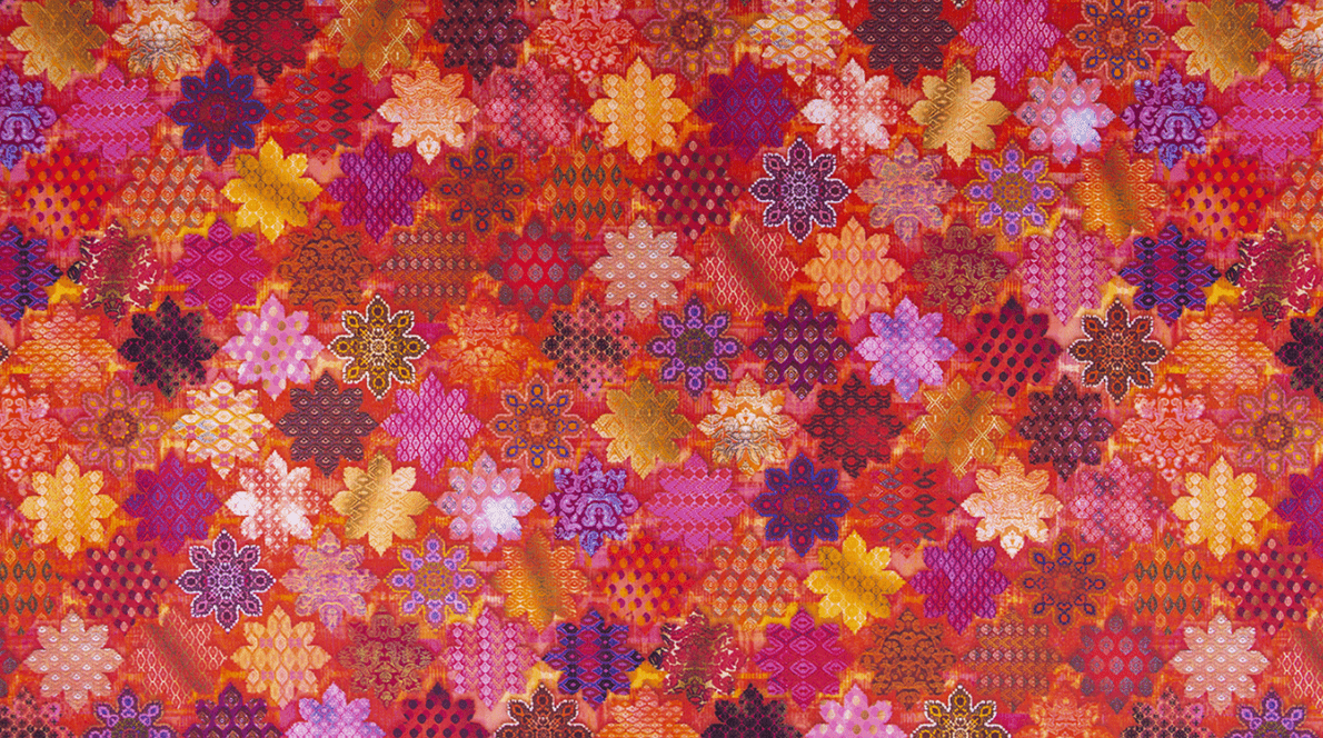 Flourish - Tiles Ruby Fabric by RJR Studio