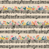 Bramble - Music Notes - Natural Canvas Fabric