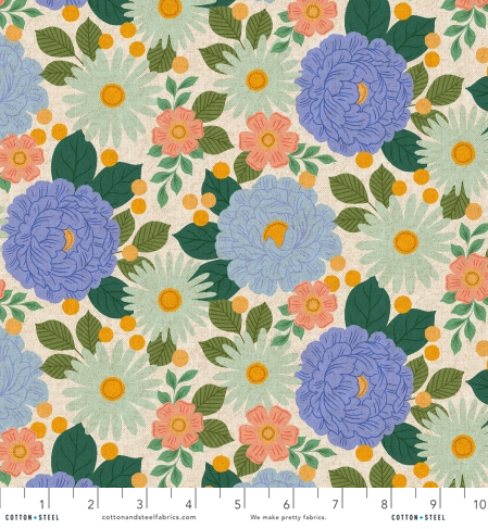 Wildflora - Floral Daydream - Brilliant Blue Canvas