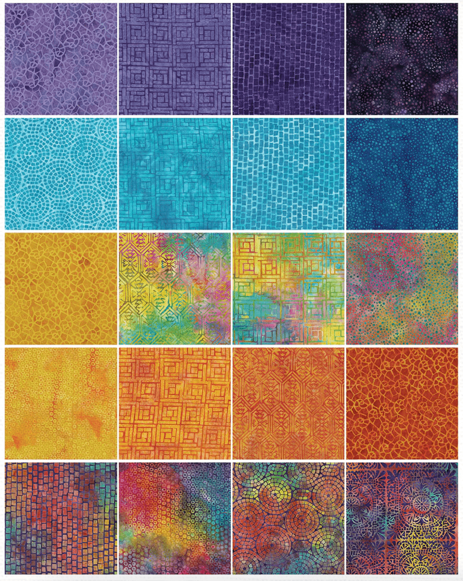 Island Batik - Broken Glass Batik Strip Pack
