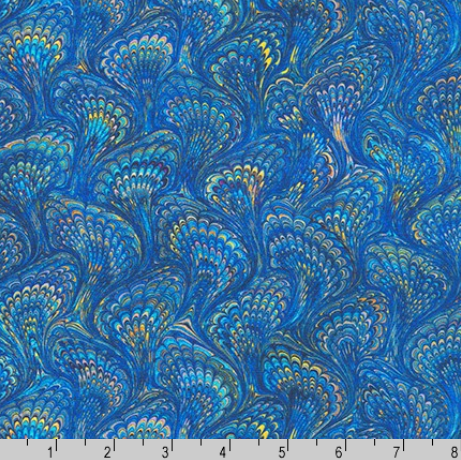 Kaufman - Library of Rarities - Swirls Indigo