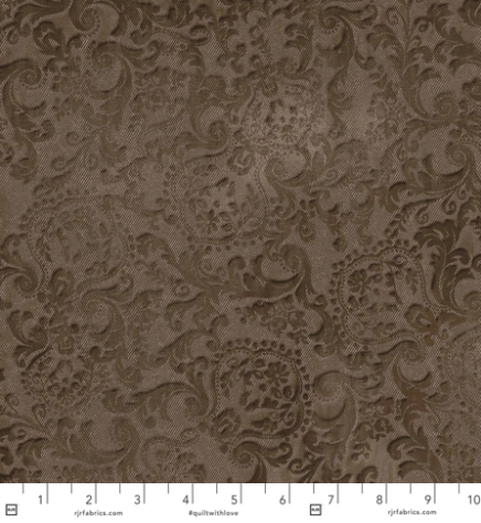 Maison - Embossed Scroll Brown by Jinny Beyer