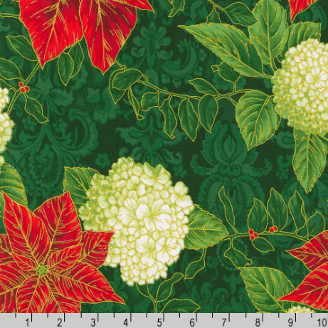 Holiday Flourish-Snow flower - Poinsettia Blooms Evergreen