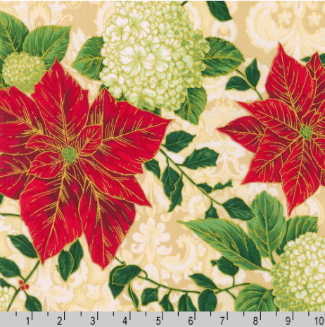 Holiday Flourish-Snow flower - Poinsettia Blooms Cream