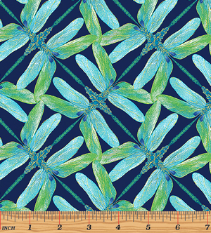 Dance of the Dragonfly - Pinwheel Geo Navy/Aqua