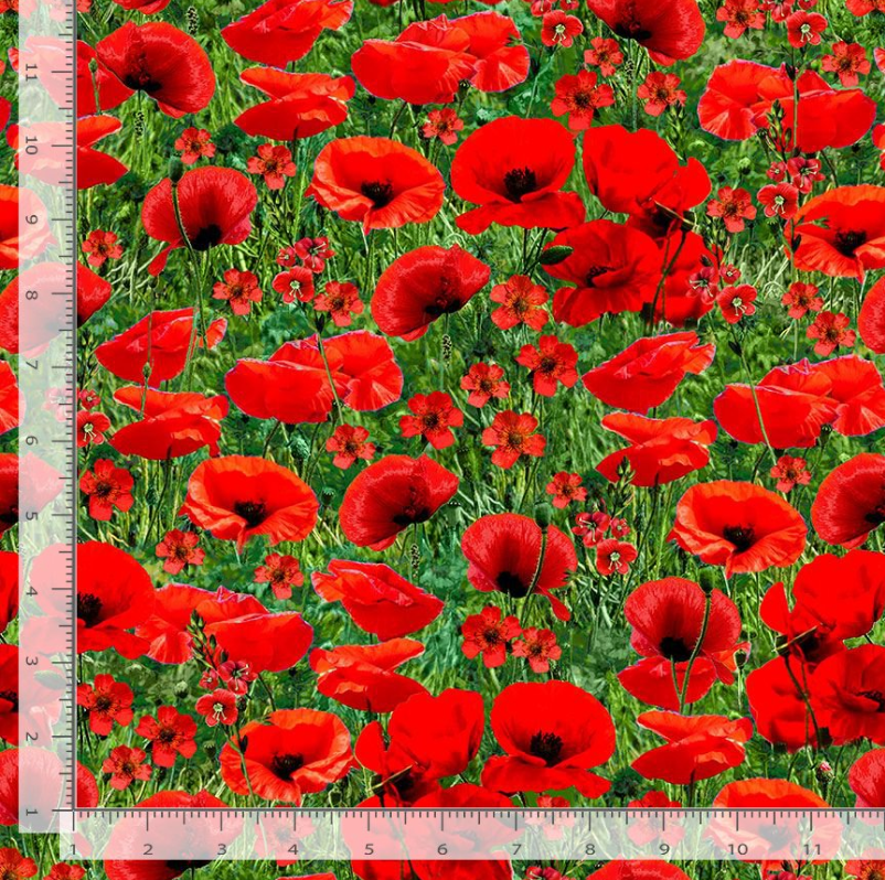 Wild Flower - Poppy Field by Timeless Treasures