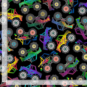 Monster Wheels - Monster Truck Fabric