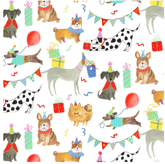 Dog's Birthday Party Fabric by Timeless Treasures