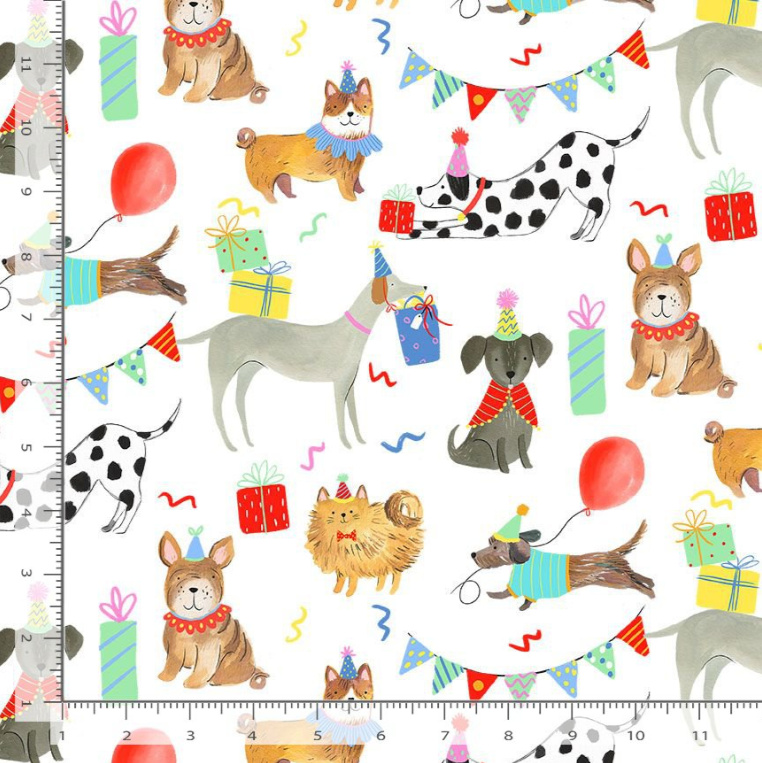 Dog's Birthday Party Fabric by Timeless Treasures