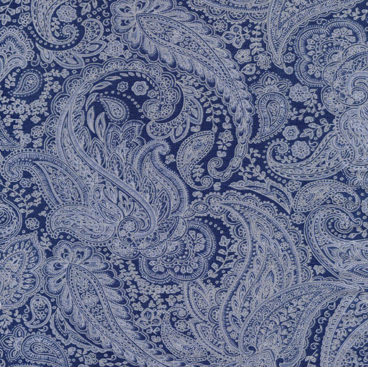 Icicle - Metallic Paisley Harbor Fabric