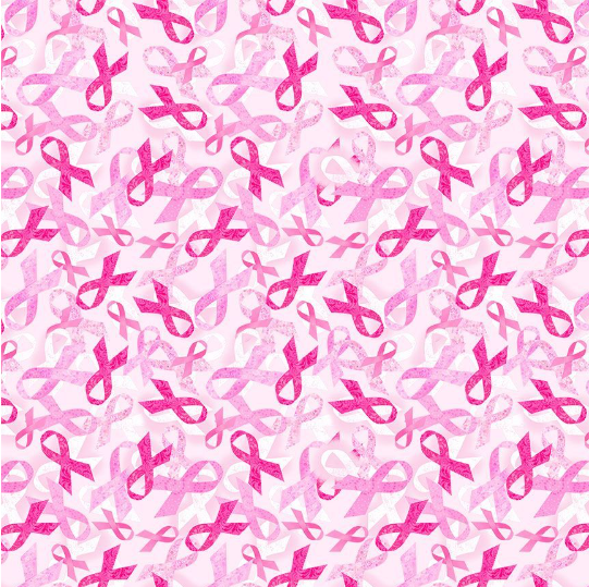 Pink Ribbon Fabric by Timeless Treasures