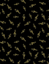 Tossed Metallic G-Clefs Black Fabric