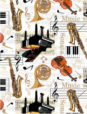 Instruments on Sheet Music Metallic by Timeless