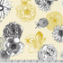 Rosette - Florals Natural Metallic by Kaufman