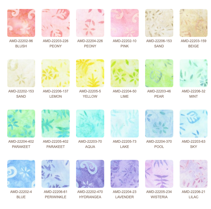 Artisan Batiks Petite Pastels Ten Squares